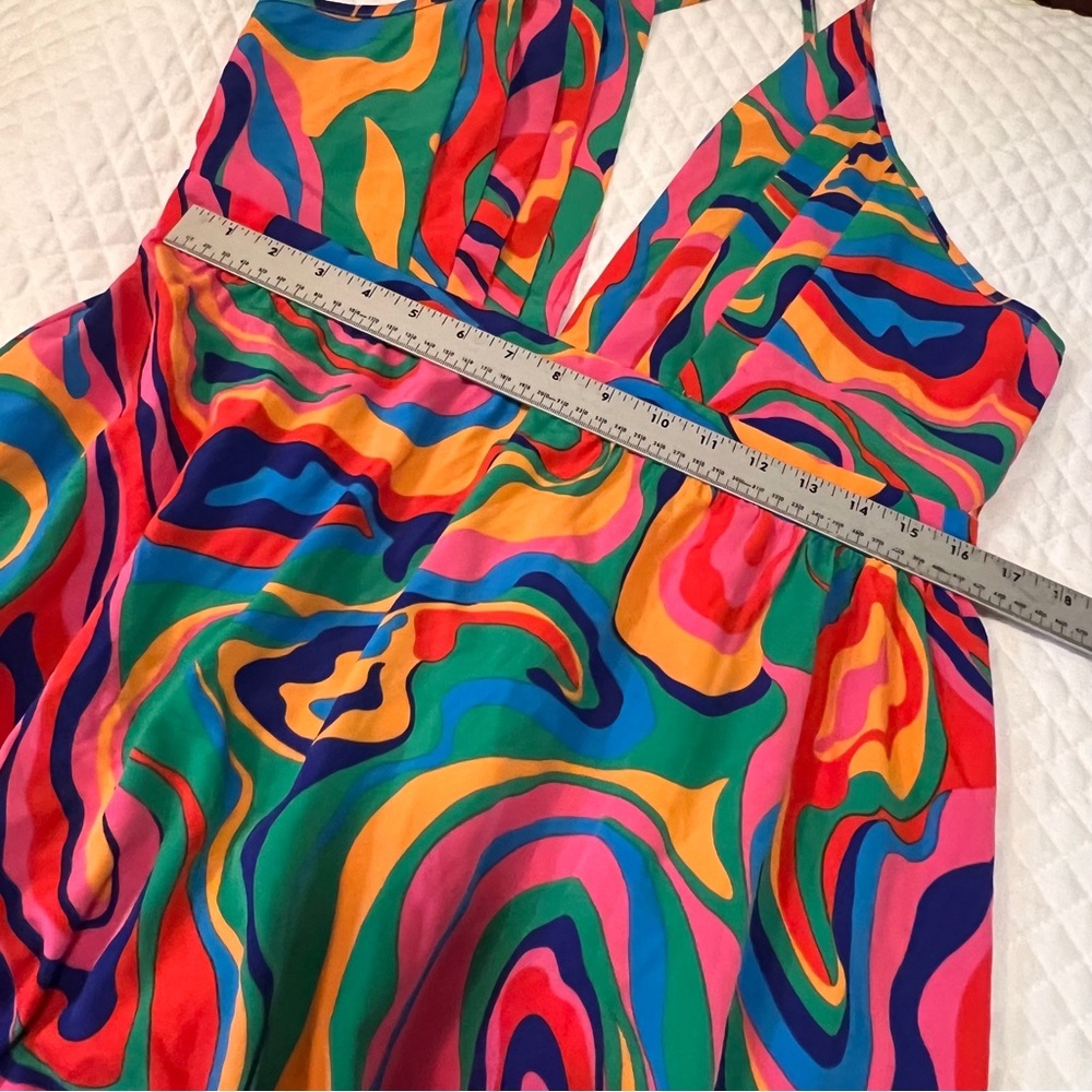 SHEIN Colorful Swirl Backless Dress Womens XL - Picture 5 of 16